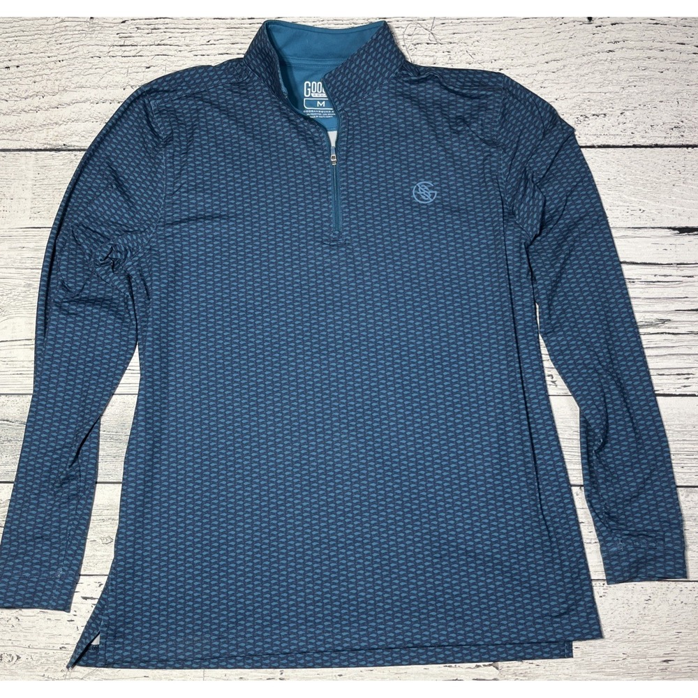 Googan Squad 1/4 Zip Pullover Men M Fishing‎ Lures All Over Print Long Sleeve